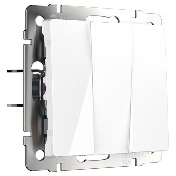 Выключатель трехклавишный Werkel белый