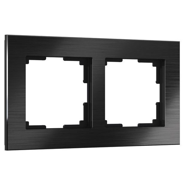 Рамка на 2 поста Werkel Aluminium черный алюминий