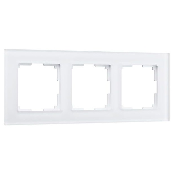 W0031105/ Рамка на 3 поста Werkel Favorit белый матовый,стекло