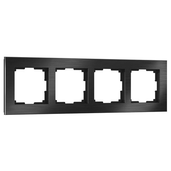 Рамка на 4 поста Werkel Aluminium черный алюминий