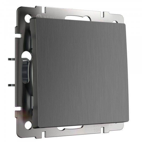 Выключатель одноклавишный проходной Werkel графит рифленый