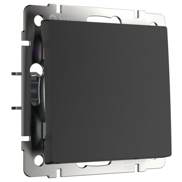 Выключатель одноклавишный проходной Werkel черный матовый