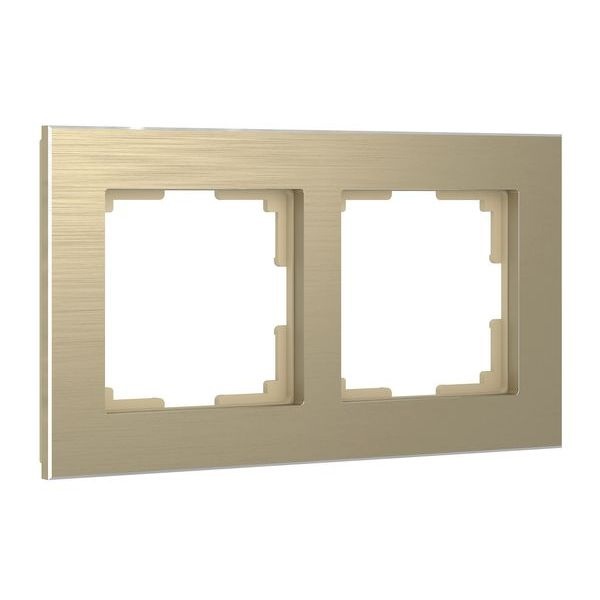 Рамка на 2 поста Werkel Aluminium шампань