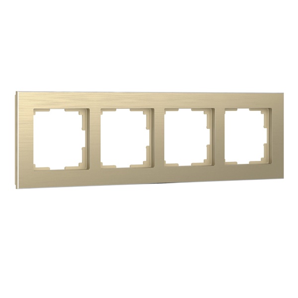 Рамка на 4 поста Werkel Aluminium шампань