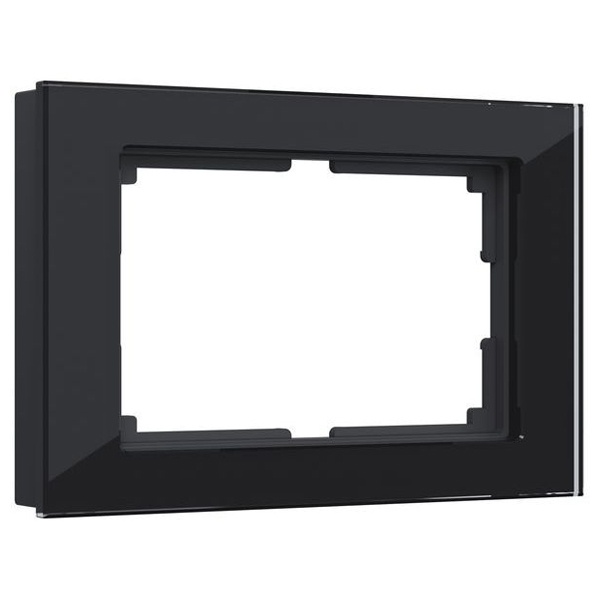 W0081108/ Рамка для двойной розетки  Werkel Favorit черный,стекло