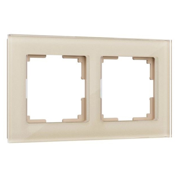 W0021111/ Рамка на 2 поста Werkel Favorit шампань,стекло