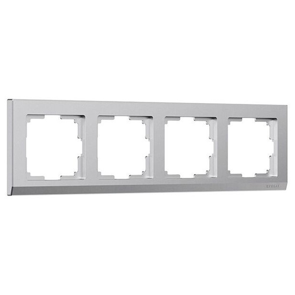 Рамка на 4 поста Werkel Stark серебряный матовый