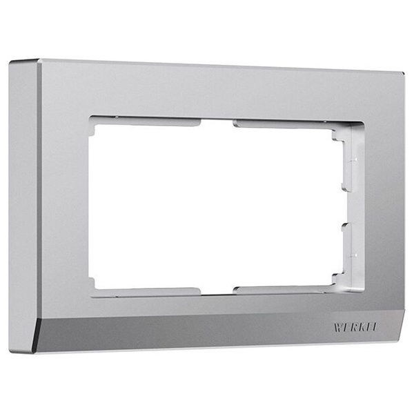 Рамка для двойной розетки Werkel Stark серебряный матовый