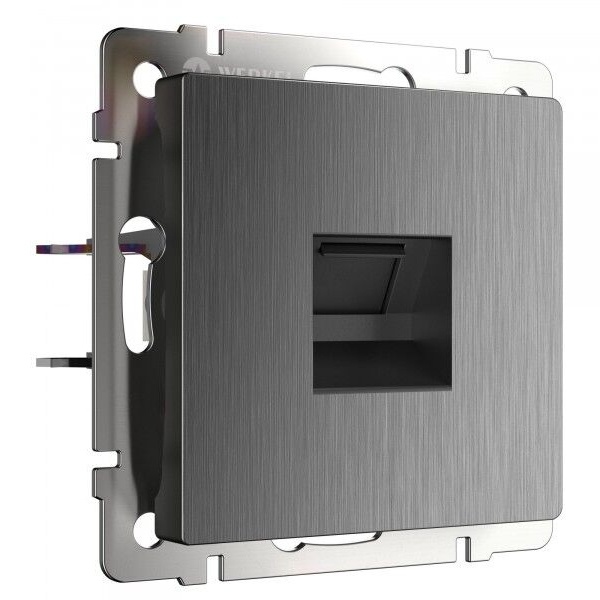 Розетка Ethernet RJ-45 Werkel графит рифленый