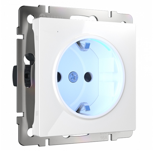 Розетка с подсветкой Werkel белый