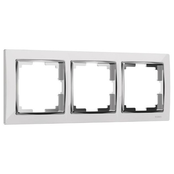 Рамка на 3 поста Werkel Snabb белый/хром