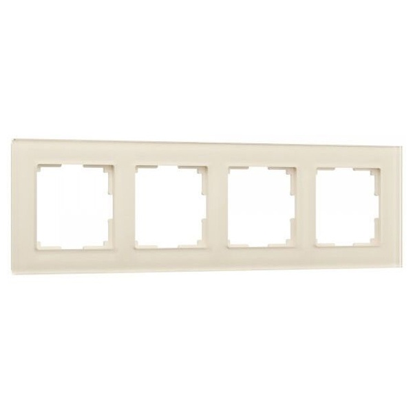 W0041141/ Рамка на 4 поста Werkel Favorit молочный, стекло