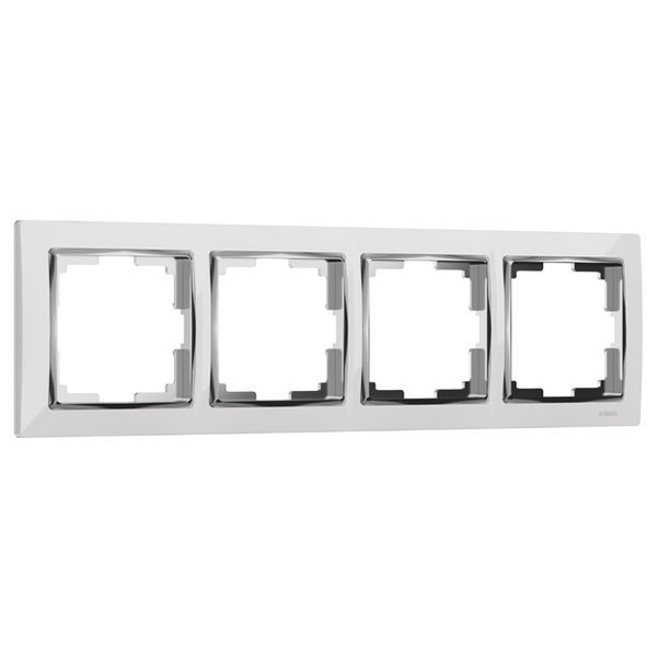 Рамка на 4 поста Werkel Snabb белый/хром