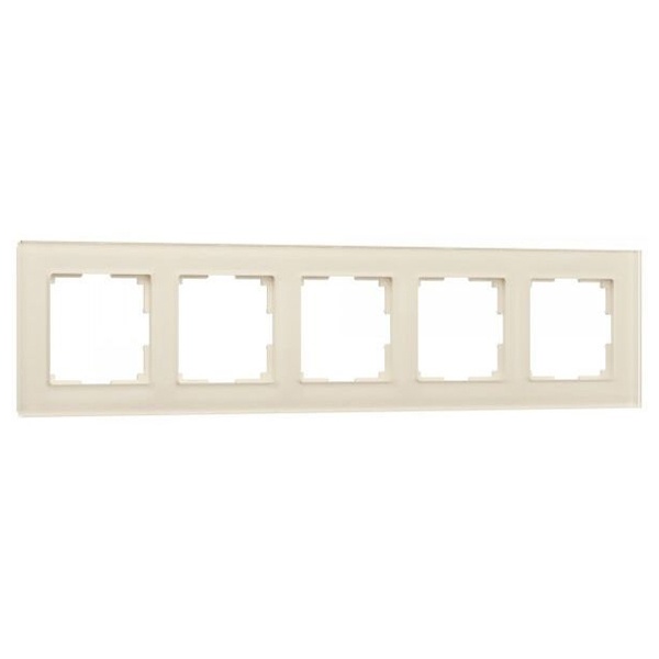 W0051141/ Рамка на 5 постов Werkel Favorit молочный, стекло