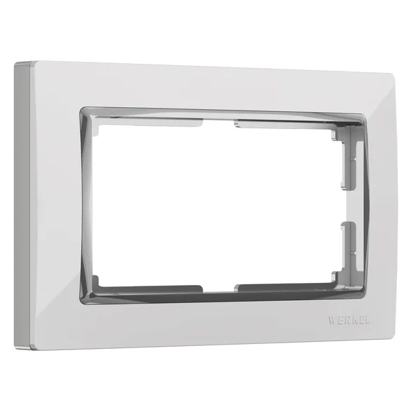Рамка для двойной розетки Werkel Snabb белый/хром
