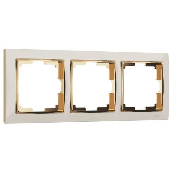 Рамка на 3 поста Werkel Snabb слоновая кость/золото