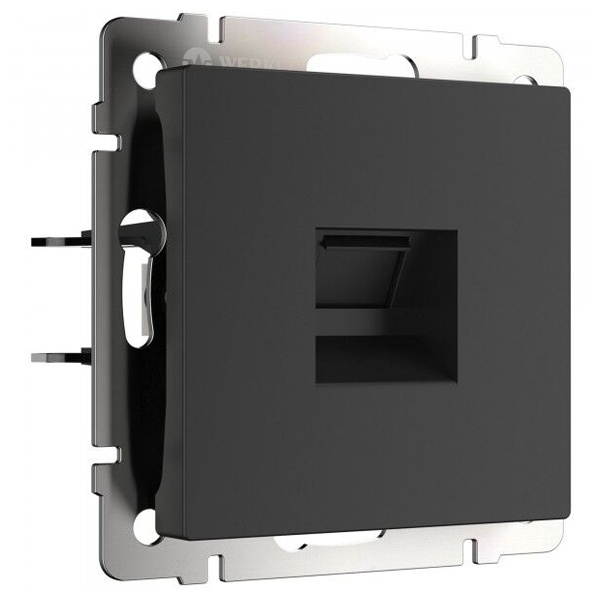 Розетка Ethernet RJ-45 Werkel черный матовый