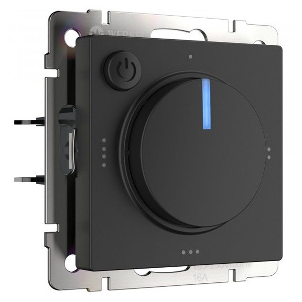 Терморегулятор электромеханический для теплого пола Werkel черный матовый