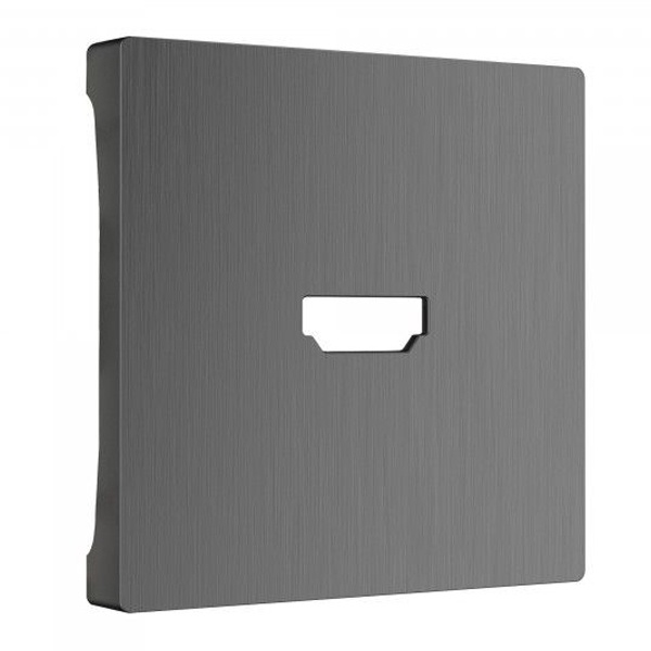 Накладка для розетки HDMI Werkel графит рифленый