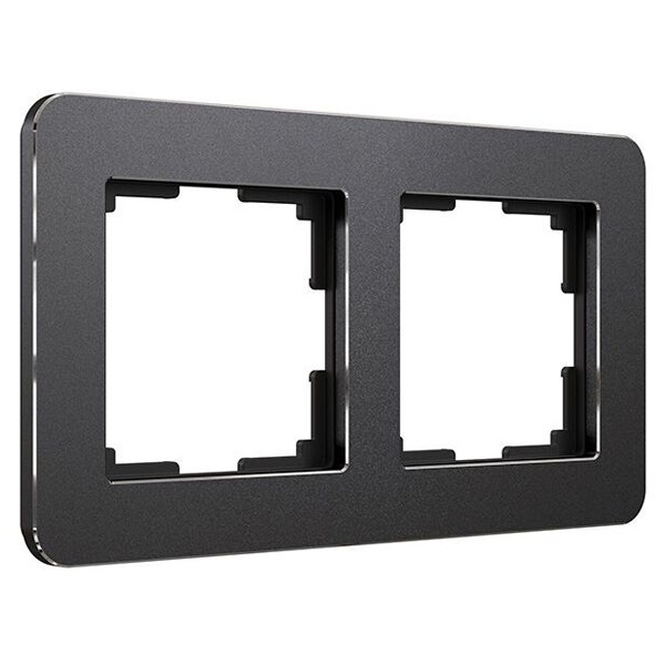 Рамка на 2 поста Werkel Platinum черный алюминий