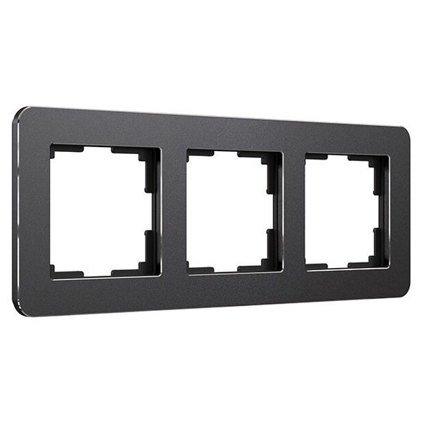 Рамка на 3 поста Werkel Platinum черный алюминий