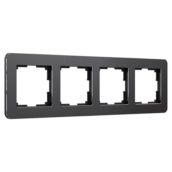 Рамка на 4 поста Werkel Platinum черный алюминий