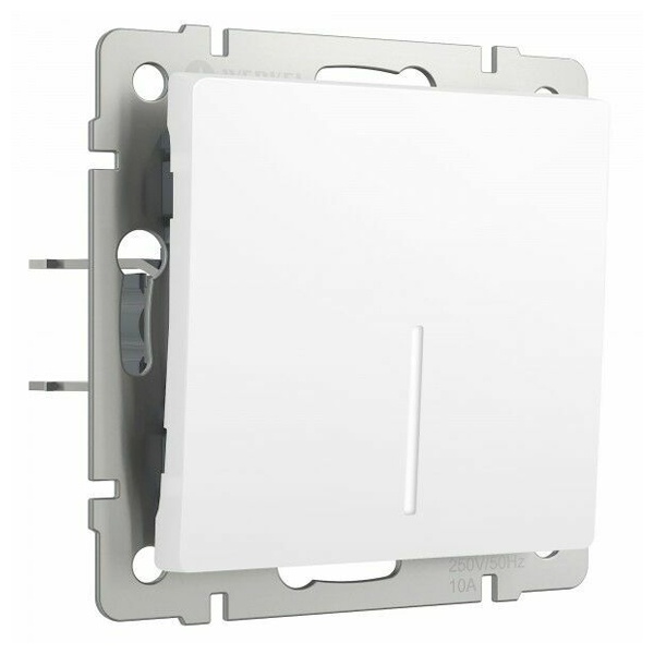 Выключатель одноклавишный проходной с подсветкой Werkel белый матовый