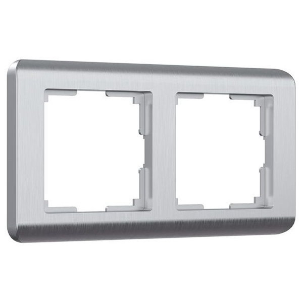 Рамка на 2 поста Werkel Stream серебряный