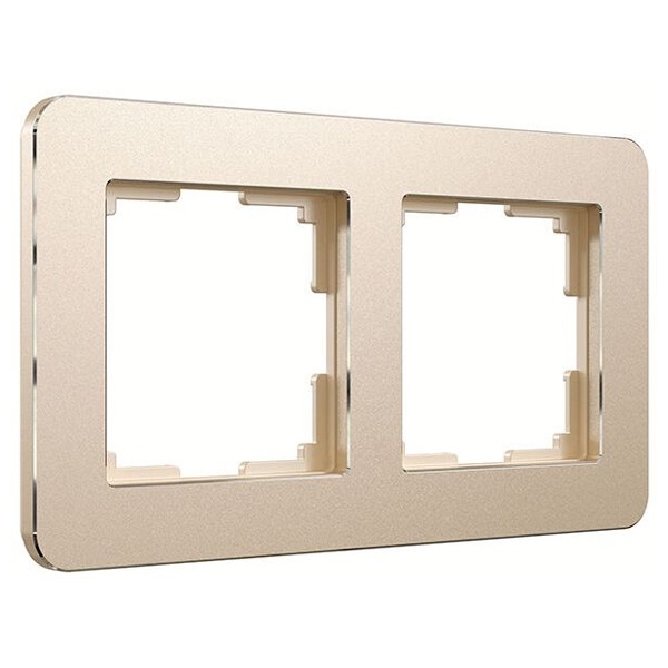 Рамка на 2 поста Werkel Platinum шампань