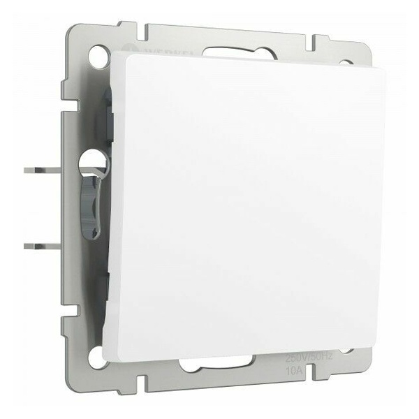 Перекрестный выключатель одноклавишный Werkel белый матовый