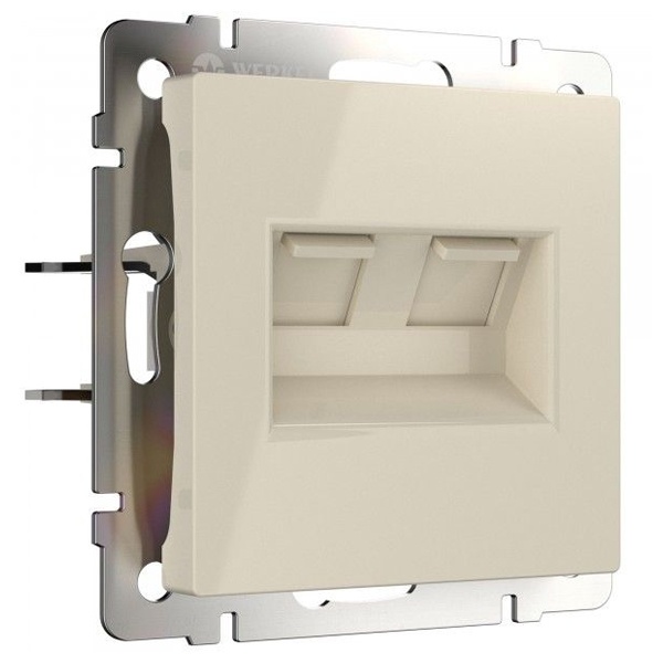 Розетка двойная Ethernet RJ-45 Werkel слоновая кость (бежевый)