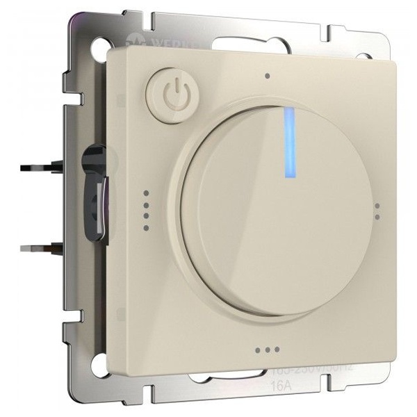 Терморегулятор электромеханический для теплого пола Werkel 16А 3500Вт датчик 2,5м слоновая кость (бежевый)