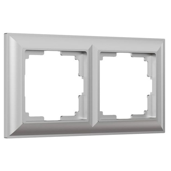 Рамка на 2 поста Werkel Fiore серебряный