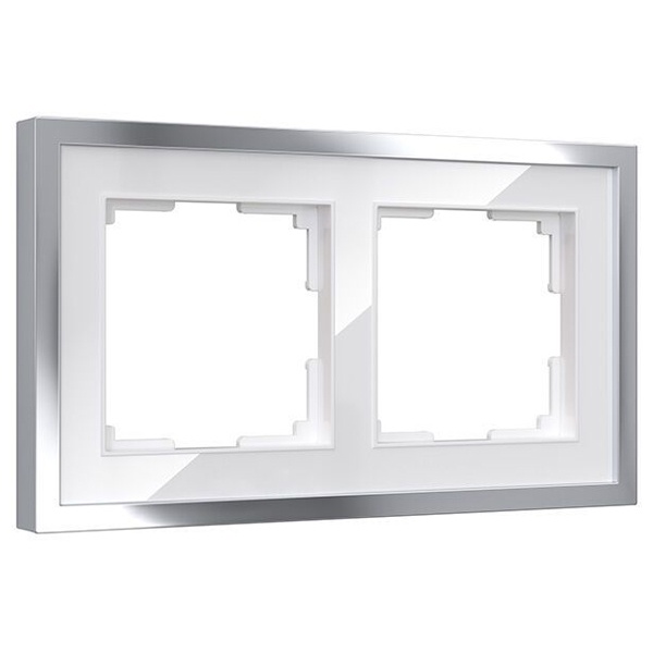 Рамка на 2 поста Werkel Baguette белый/серебро