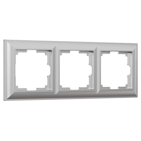 Рамка на 3 поста Werkel Fiore серебряный