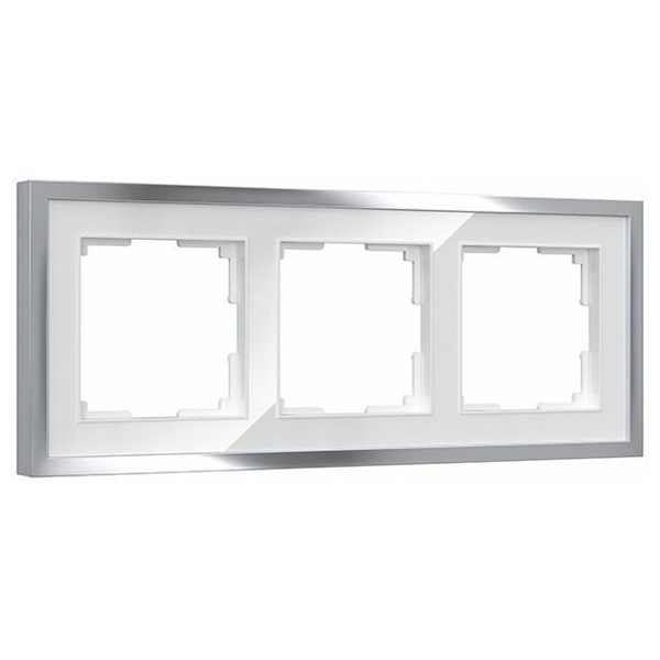 Рамка на 3 поста Werkel Baguette белый/серебро