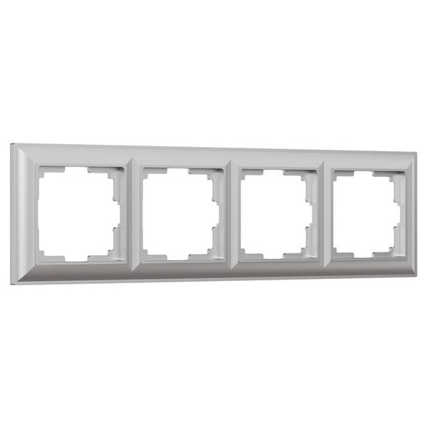 Рамка на 4 поста Werkel Fiore серебряный