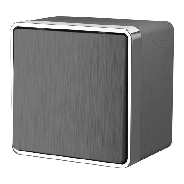 Выключатель накладной одноклавишный влагозащищенный Werkel Gallant графит рифленый