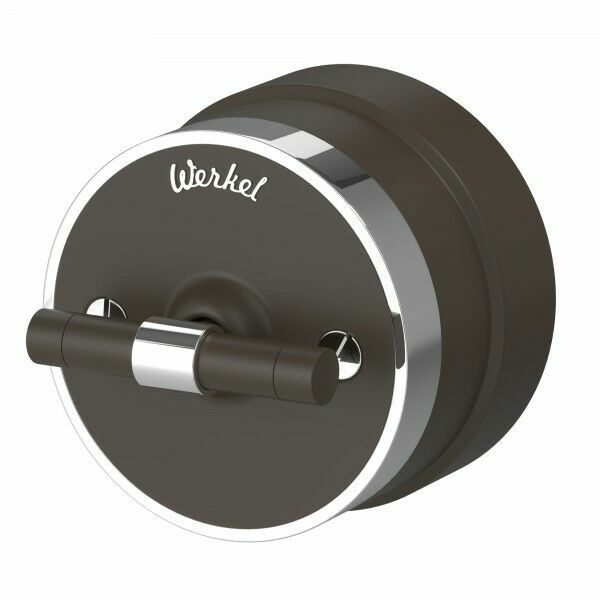 Накладной выключатель на 4 положения двухклавишный Werkel Vintage мокко матовый/хром