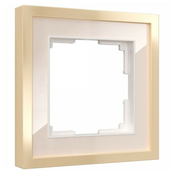 Рамка на 1 пост Werkel Baguette айвори/латунь