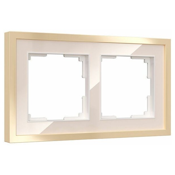 Рамка на 2 поста Werkel Baguette айвори/латунь