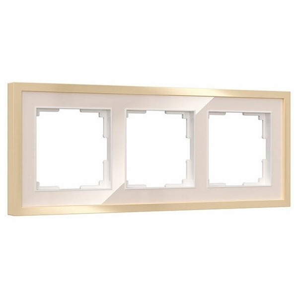 Рамка на 3 поста Werkel Baguette айвори/латунь