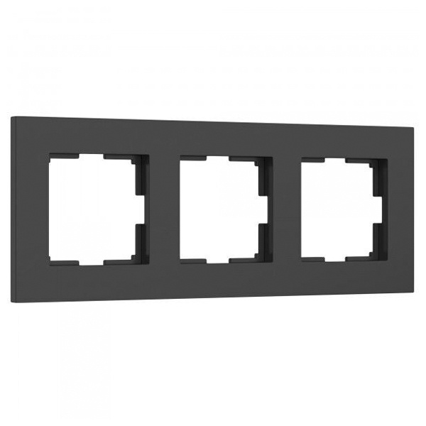 Рамка на 3 поста Werkel Slab черный софт