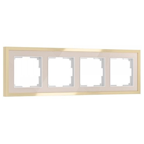 Рамка на 4 поста Werkel Baguette айвори/латунь