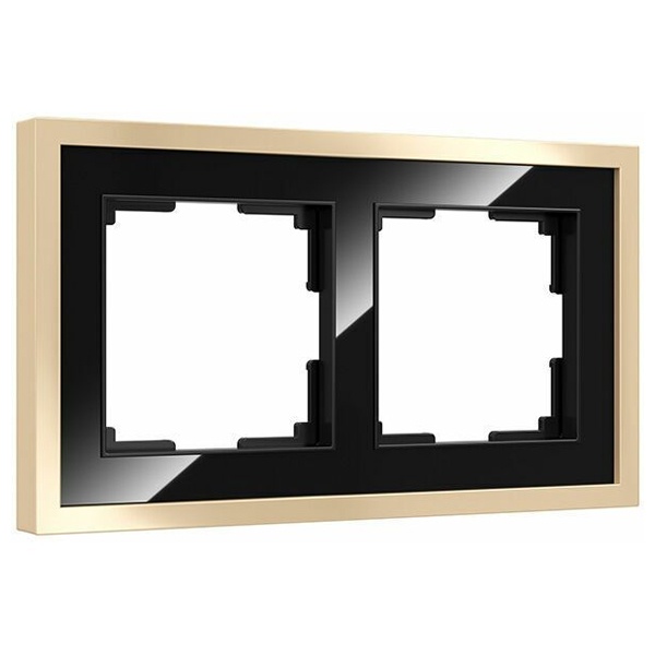 Рамка на 2 поста Werkel Baguette черный/латунь