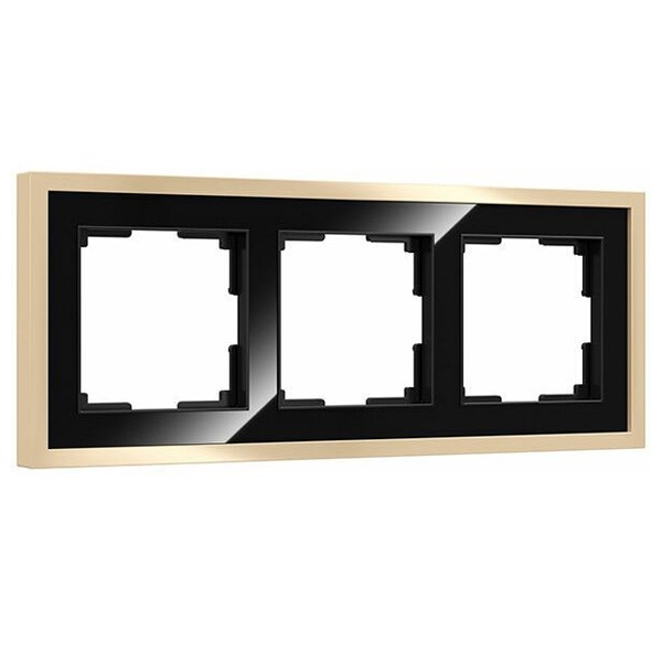 Рамка на 3 поста Werkel Baguette черный/латунь