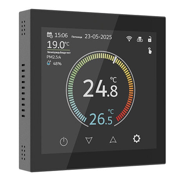 Умный сенсорный терморегулятор с LCD дисплеем Werkel черный матовый