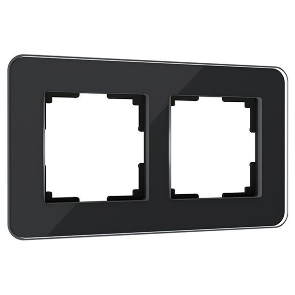 W0022448/ Рамка на 2 поста Werkel Elite черный, стекло