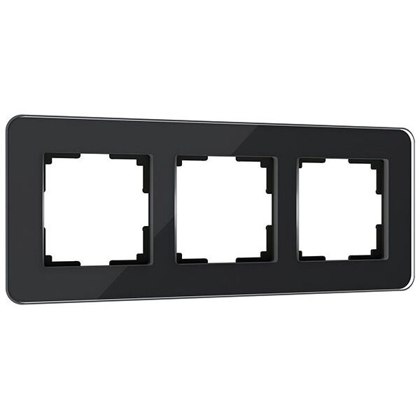 W0032448/ Рамка на 3 поста Werkel Elite черный, стекло
