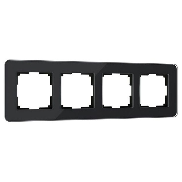 W0042448/ Рамка на 4 поста Werkel Elite черный, стекло